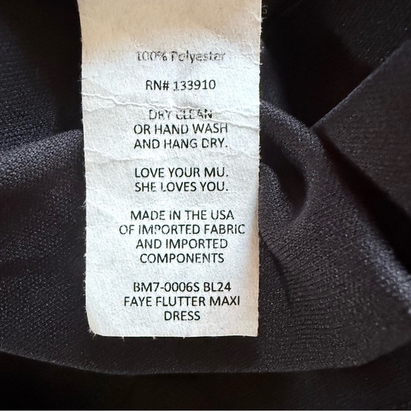 Show Me Your Mumu Faye Flutter Maxi Dress Black | Wedding | Small NWT - Picture 8 of 9